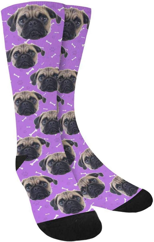Custom Face Socks, Personalized Dog Lover Pet Photo Picture on Socks Unisex by Enjoy-yjl