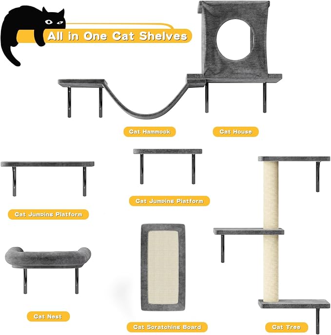 NUNU LAB Cat Wall Shelves, Indoor Cat Furniture - Image 7