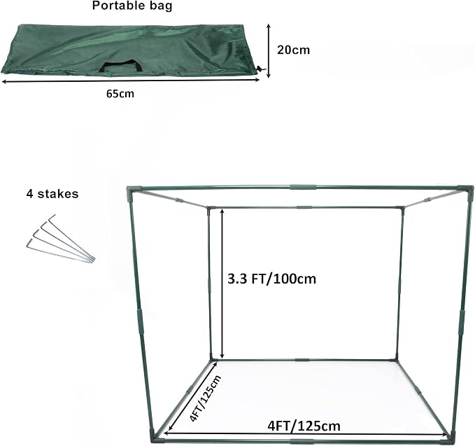 Square 4'x4' Netting Cover 3.3FT Tall Crop Cage Pest Guard Cover - Image 6