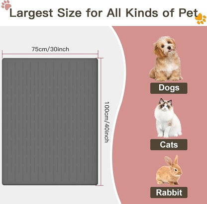 Largest Dog Food Mat, 39.5"x29.5" Silicone Dog and Cat Mat - Image 2