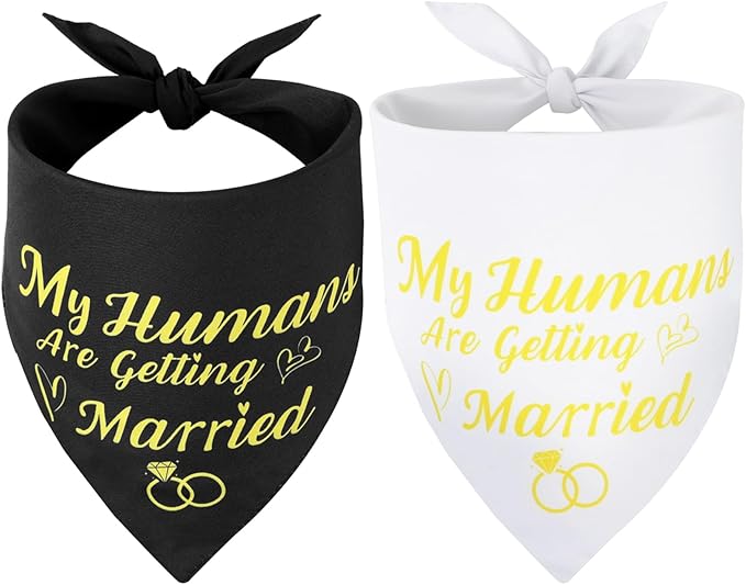 SZEE Wedding Decorations for Pets, 2 Pack My Humans are Getting Married Dog by SZEE