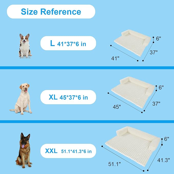 Wn's Day Luxurious Dog Couch Bed, Washable Calming Dog Couch Cover, Removable - Image 7
