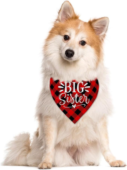 Big Sister Buffalo Plaid Plaid Plaid Blue Camo Pet Scarf Dog Bandana - Image 3