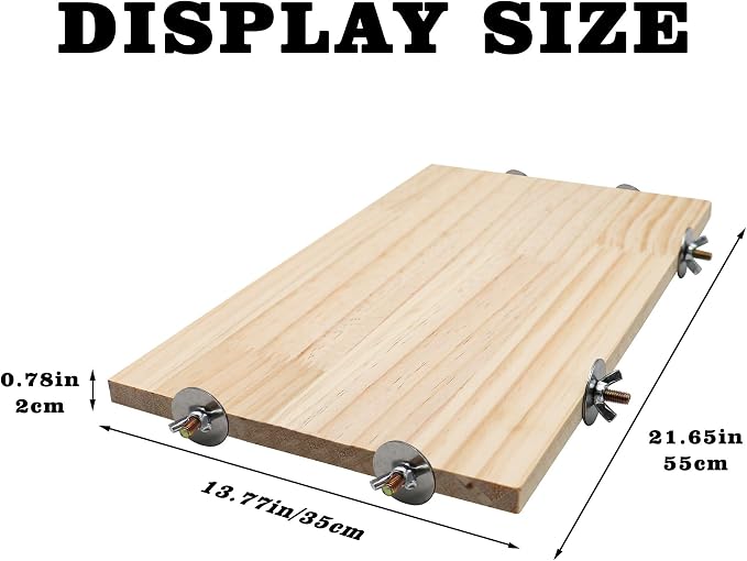 21.7 × 13.8 Inches Large Bird Perch Stand Platform, Natural Wooden Small - Image 6