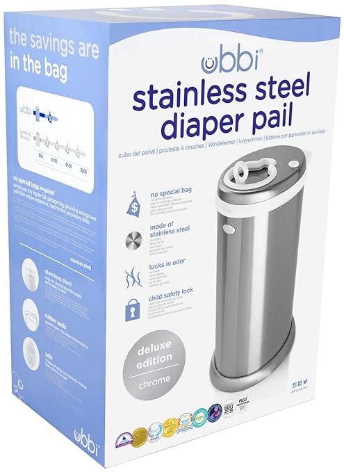 Ubbi Steel Diaper Pail, Odor Locking, No Special Bag Required, Award-Winning - Image 3