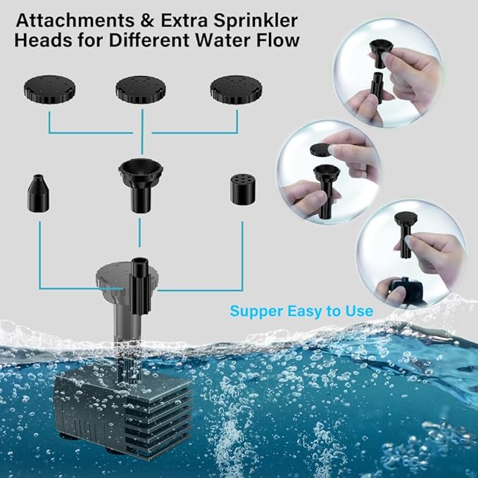 Biling Solar Water Pump Outdoor, Upgraded Solar Fountain Pump Kit - Image 8