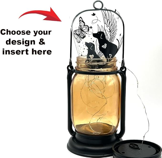 iHeartDogs Angel Dog or Cat Memorial Mason Jar Solar Light - Image 3