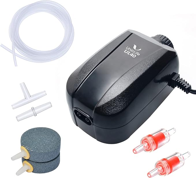 Uniclife Aquarium Air Pump Dual Outlet Fish Tank Aerator by UnicLife