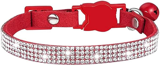 Cat Collars, Rhinestone for Girl Cats Bling Kitten Flower Adjustable Breakaway by Bbmmayy