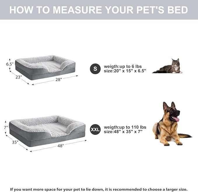 Orthopedic Dog Bed for Large Dogs, Egg Crate Foam Bed for Large Dogs, Equipped - Image 4