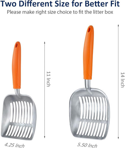 WePet Cat Litter Scoop, Aluminum Alloy Sifter, Kitty Metal Scooper, Deep Shovel - Image 3