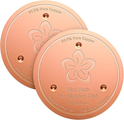 Mellbree 2-Pack Bird Bath Copper Disk, 0.6mm Reinforced 99.99% Pure Copper by Mellbree