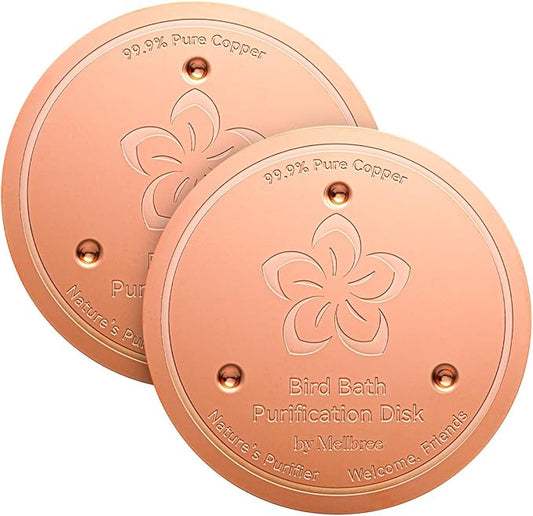 Mellbree 2-Pack Bird Bath Copper Disk, 0.6mm Reinforced 99.99% Pure Copper by Mellbree