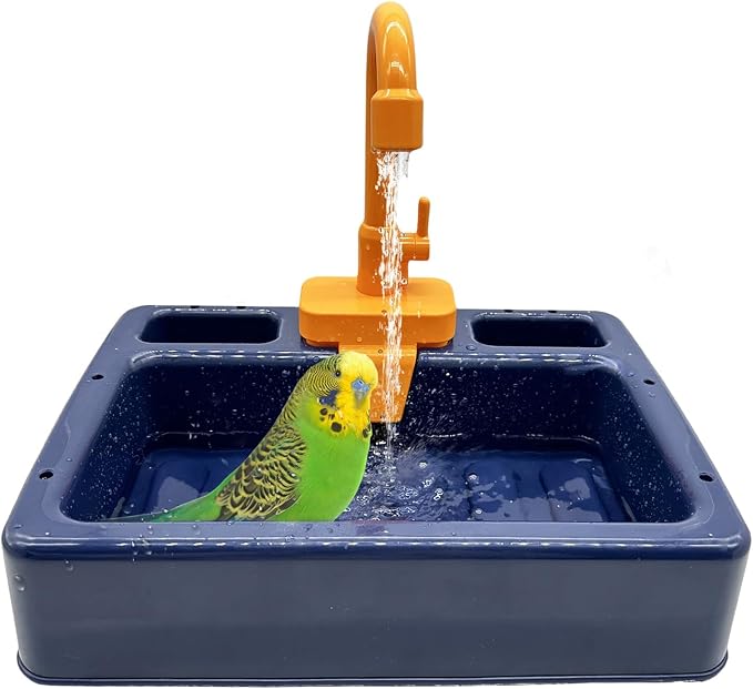 kathson Parrot Bathtub, Automatic Bird Shower Box, Bird Bathing Tub Pool Toy by kathson