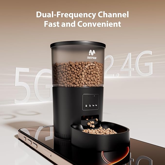 IMIPAW Automatic Cat Feeder 5G WiFi and Water Dispenser, Timed Dry Food - Image 2
