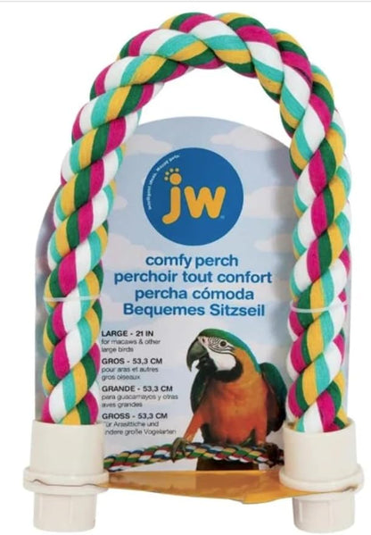 JW Pet Comfy Perch For Birds Flexible Multi-color Rope, Large by JWPet
