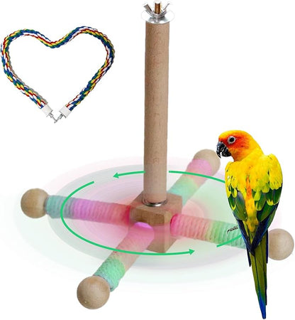 24 Inch Bird Perch Rope with 360° Free Rotating Stand, 0.8 Inch Diameter by Birdsfavoriteropeswing
