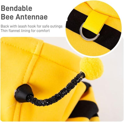 Selena Cat Bee Antennae Costume Hoodies Cute Bee Stripes Dog Kitten Puppy Pet - Image 4