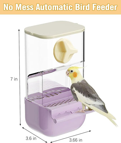 BNOSDM No Mess Bird Cage Feeders Automatic Bird Feeder Parrot Cage Accessories - Image 8