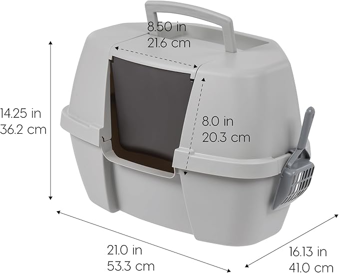 IRIS USA Corner Cat Litter Box Enclosed - Image 2