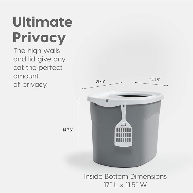 IRIS USA Top Entry Cat Litter Box, Large Enclosed - Image 8