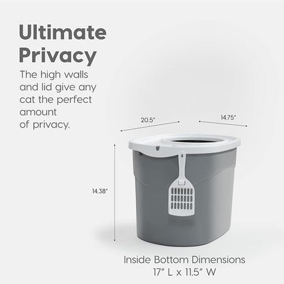 IRIS USA Top Entry Cat Litter Box, Large Enclosed - Image 8