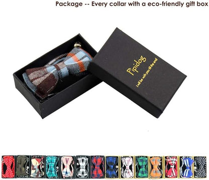 Cat Collar Breakaway with Bell and Bow Tie, Plaid Design Adjustable Safety - Image 2