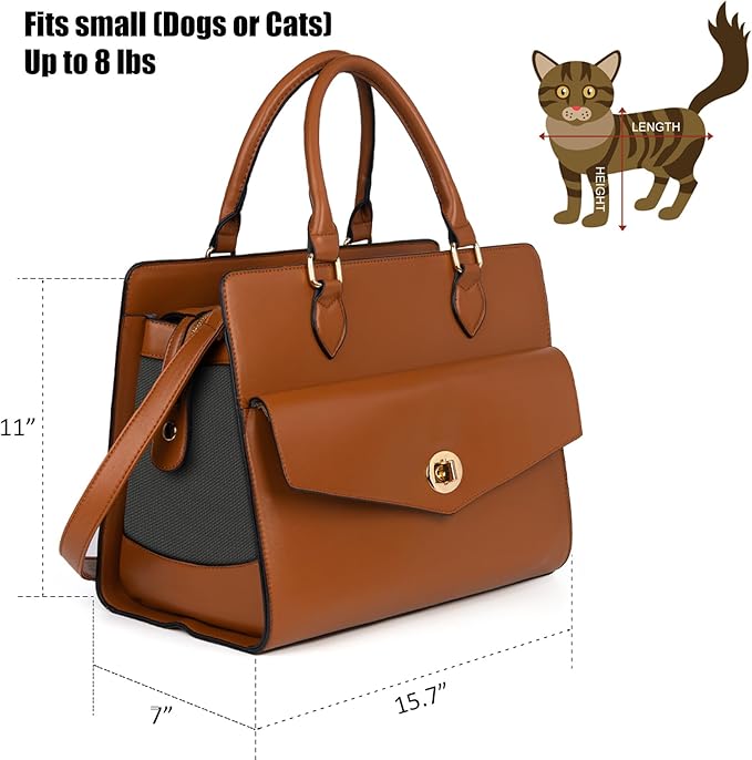 Stylish Pet Carrier Purse Leather Bag - Image 2