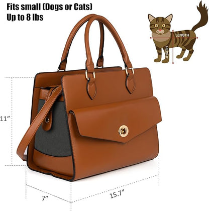 Stylish Pet Carrier Purse Leather Bag - Image 2