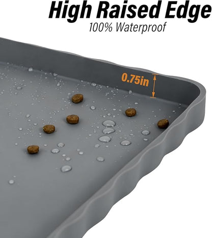 Dog Food Mat 20" x 15", Waterproof Silicone Pet Feeding Mat - Image 3
