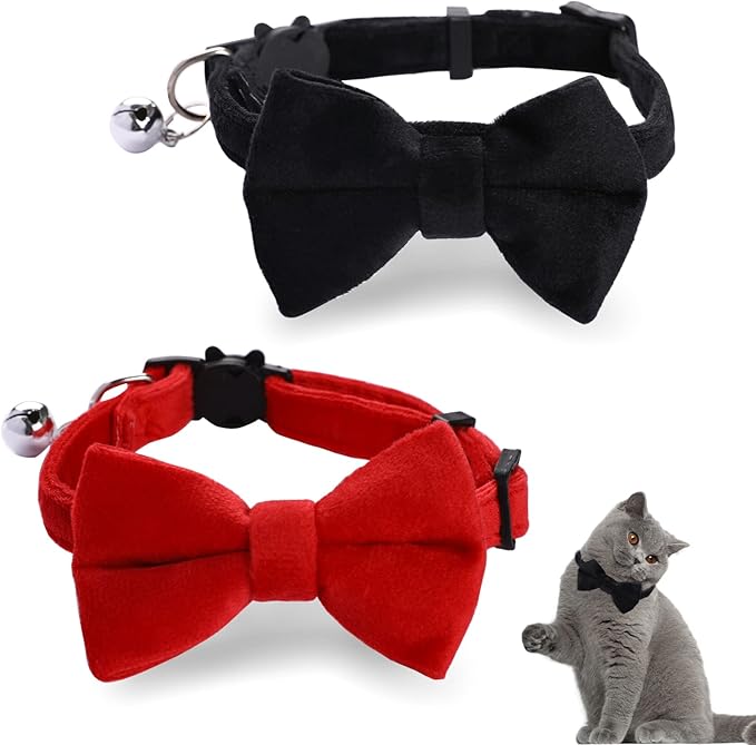 Sliverdew 2 Pcs Velvet Cat Collar by Sliverdew