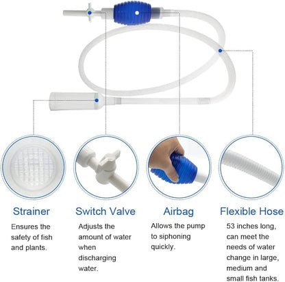 GreenJoy Aquarium Fish Tank Cleaning Kit - 5 in 1 Algae Scraper Set - Siphon - Image 2