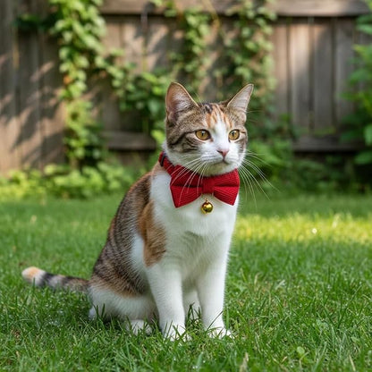THAIN Cat Collar with Bow Tie and Bell, Breakaway Adjustable Cute Soft Corduroy - Image 6
