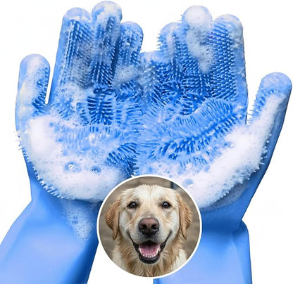 Cat & Dog Washing Gloves for Bathing – 2-in-1 Design Dog Scrubbing Gloves for by RZleticc