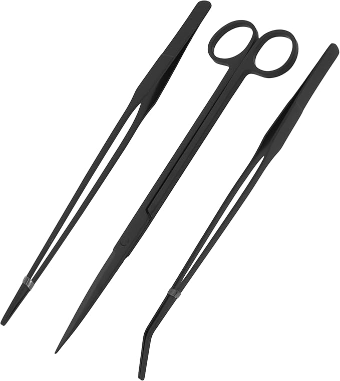 Mandala Crafts Black Stainless Steel Aquascaping Tools Kit – Aquarium Plant by MandalaCrafts
