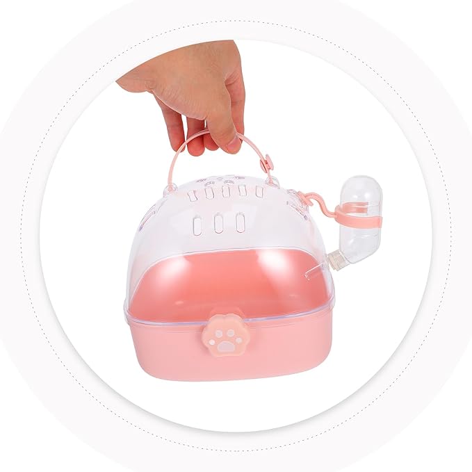 Small Pet Carrier Cage with Water Bottle Portable Hamster Travel Cage - Image 9