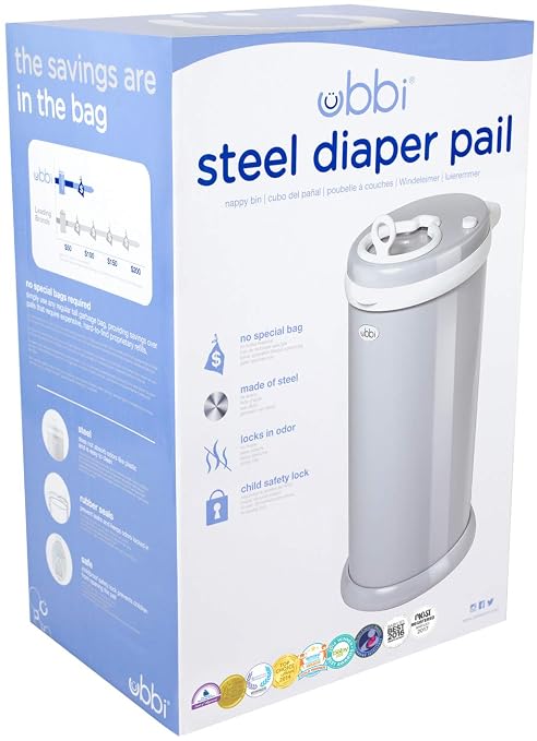 Ubbi Stainless Steel Diaper Pail, Odor Locking, No Special Bag Required - Image 3