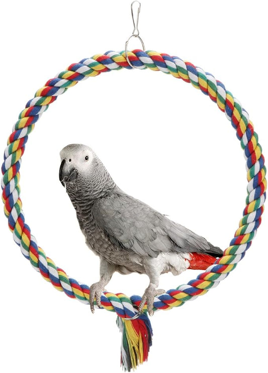 Bird Rope Swing Colorful Perch Climbing Toy by Wontee