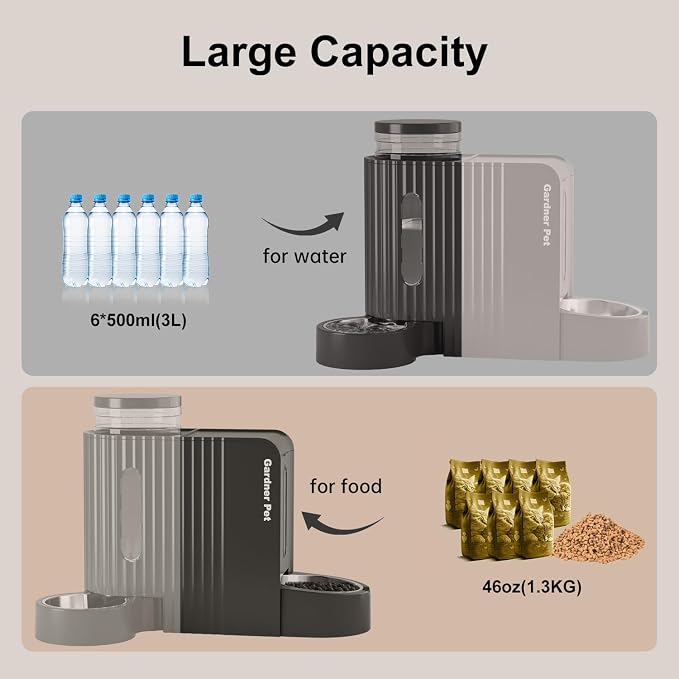 Gardner Pet Gravity Automatic 2-in-1 Pet Feeder, 0.8 Gallons*2 Cat Feeder and - Image 3