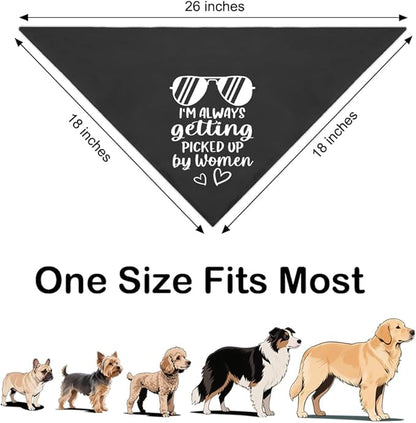 I'm Always Getting Picked Up by Women Black Dog Bandana, Christmas Birthday - Image 2