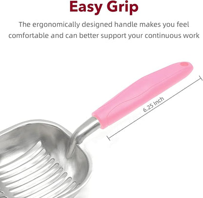 Cat Litter Scoop, Kitty Metal Scooper, Aluminum Alloy Sifter, Kitten Pooper - Image 3