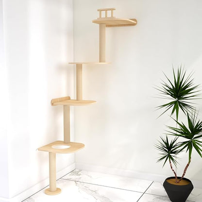 Wall-Mounted Tall Cat Tree Cat Scratching Post, Space Saving Floor to Ceiling - Image 4