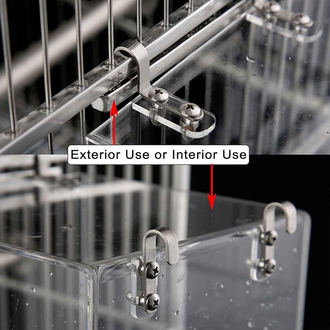 Hanging Cube Bird Bath Cage, Transparent Bird Bathtub Bath Shower - Image 4