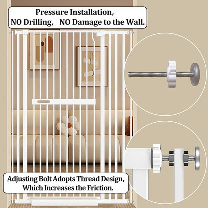 WAOWAO 71" Extra Tall Cat Pet Gate 29.92-45.66" Wide Pressure Mounted Walk - Image 8