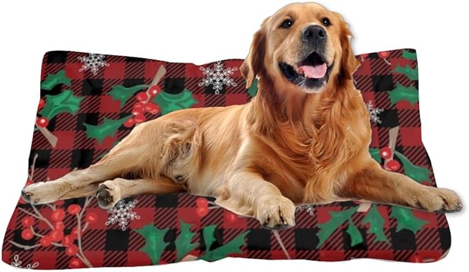 Red Black Plaid Kennel Pad Water Resistant Dog Bed Beds - Image 7
