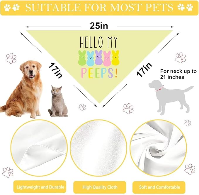 Easter Dog Bandana, 2 Pack Adjustable Holiday Party Pets Easter Egg Rabbit - Image 3