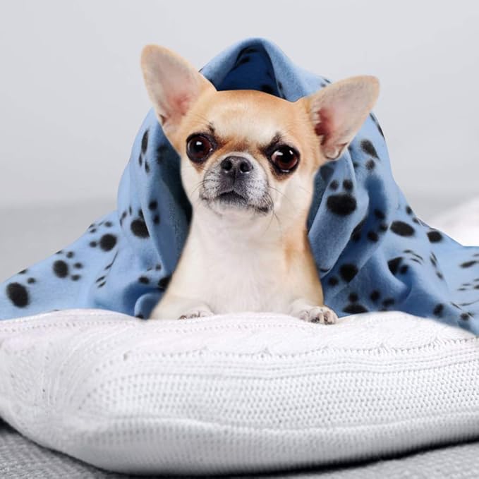 Comsmart Dog Blankets for Small Dogs, 6 Pack Puppy Blanket Cute Paw Print Pet - Image 5