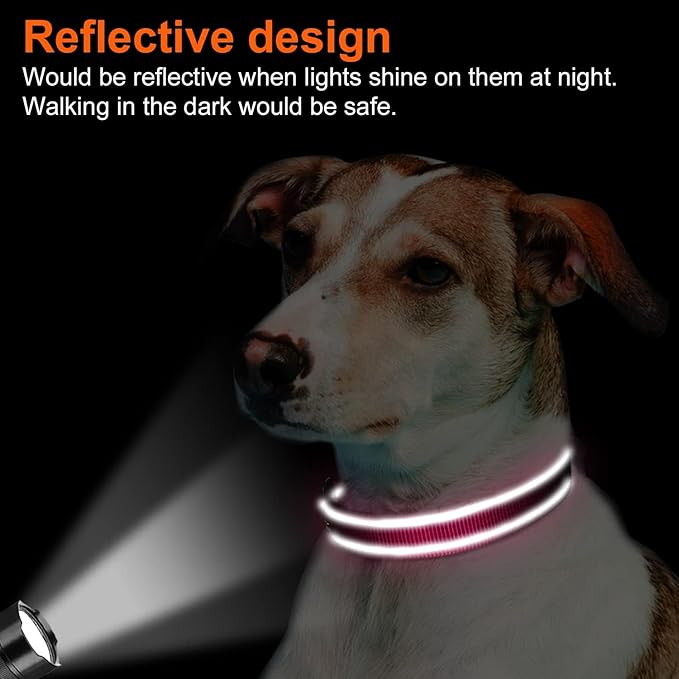 Joytale Reflective Dog Collar, Soft Neoprene Padded, Metal D-Ring, Nylon Pet - Image 5