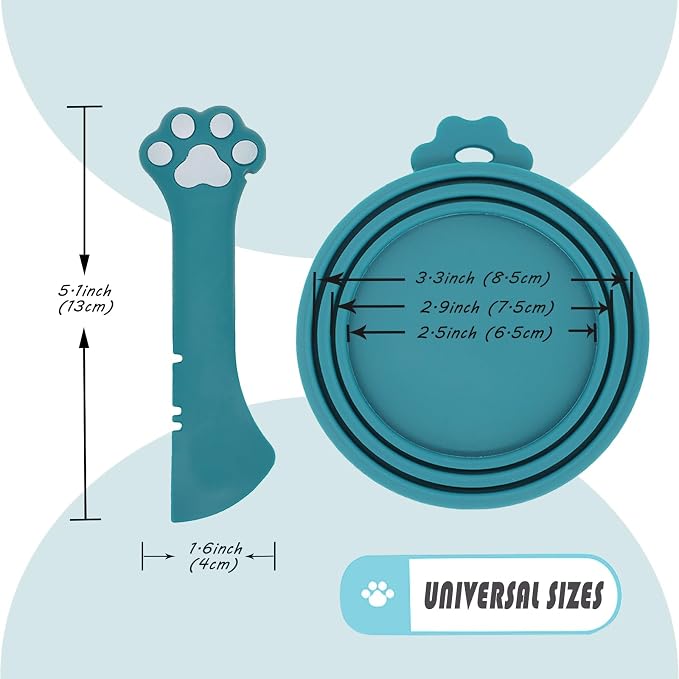 Pet Can Opener & 3 Pcs Cat Food Can Lids | Universal BPA Free Silicone Covers & - Image 6