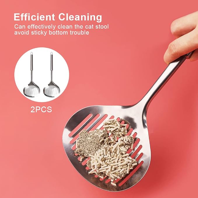 Kakalote 2pcs Cat Litter Scoop, Stainless Steel Durable Litter Scoop - Image 3